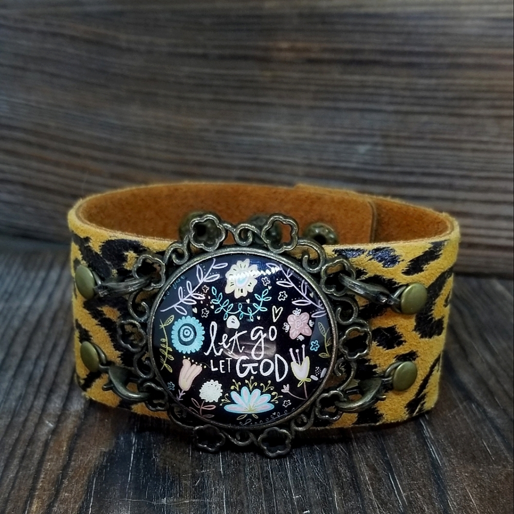 "Let go Let God" adjustable cuff